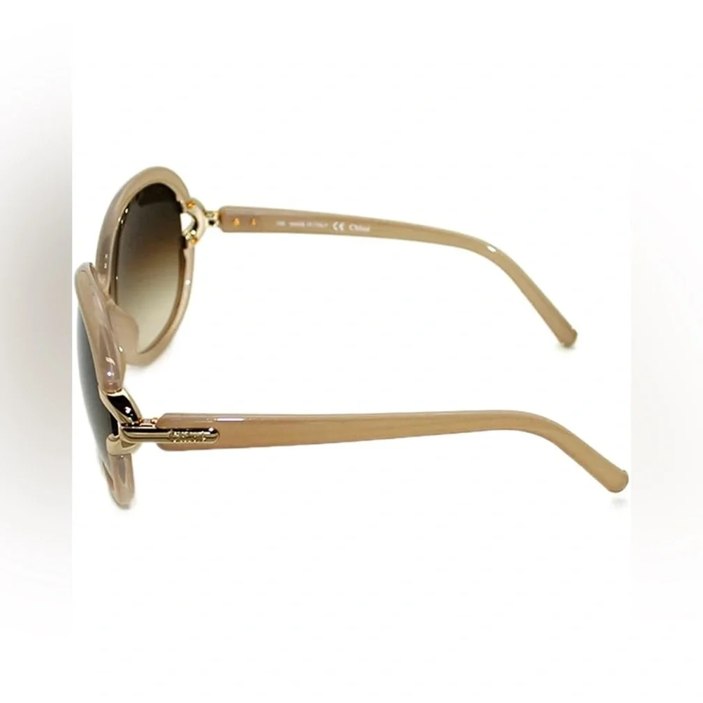 Oversized Designer Sunglasses Chloé CE636S Luxury Eyewear in Nude Color - Picture 4 of 8